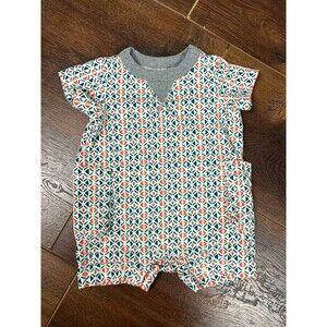 Tea Collection Baby Boys Size 0-3 Months Geometric Print Romper!